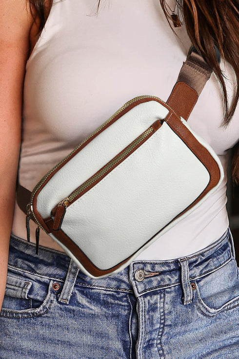 Smooth Faux Leather Adjustable Strap Mini Crossbody Bag