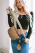 Smooth Faux Leather Shoulder Bag With Chain And Webbing Strap