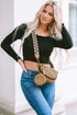 Smooth Faux Leather Shoulder Bag With Chain And Webbing Strap