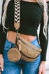 Smooth Faux Leather Shoulder Bag With Chain And Webbing Strap