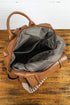 Smooth Faux Leather Wide Embroidered Strap Backpack