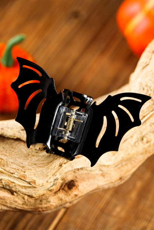 Smooth Resin Bat Silhouette Grip Hair Claw Clip