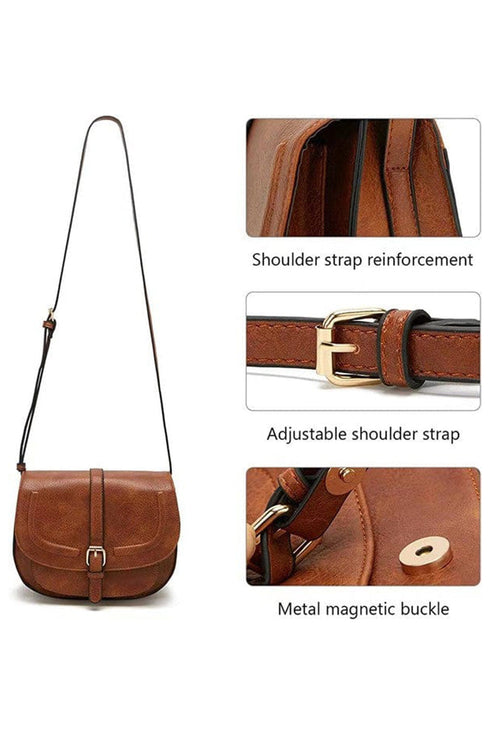 Smooth Texture Magnetic Buckle Flap Shoulder Bag