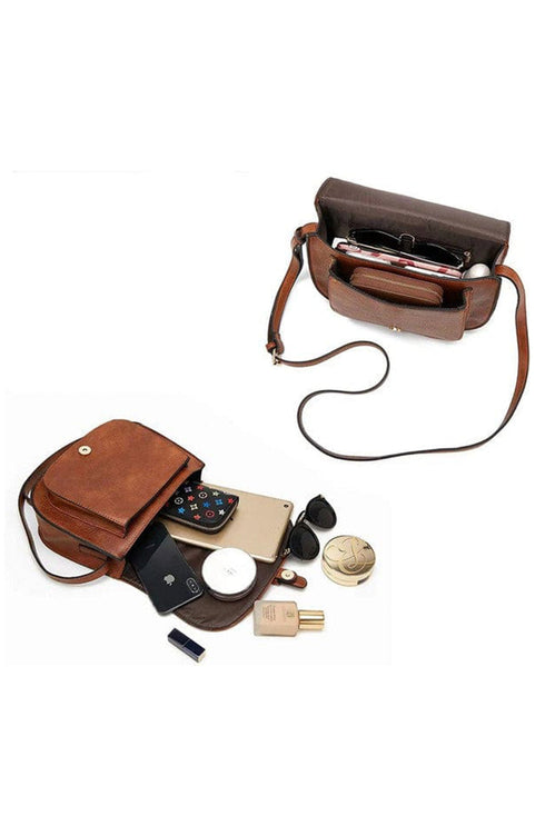 Smooth Texture Magnetic Buckle Flap Shoulder Bag