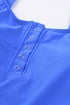 Snap Button Front Tank Style Swim Top