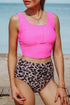 Snap Button Front Tank Style Swim Top