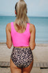 Snap Button Front Tank Style Swim Top