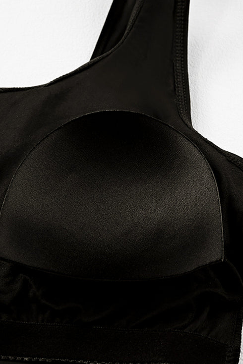 Snap Button Front Tank Style Swim Top