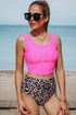 Snap Button Front Tank Style Swim Top