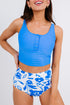 Snap Button Front Tank Style Swim Top
