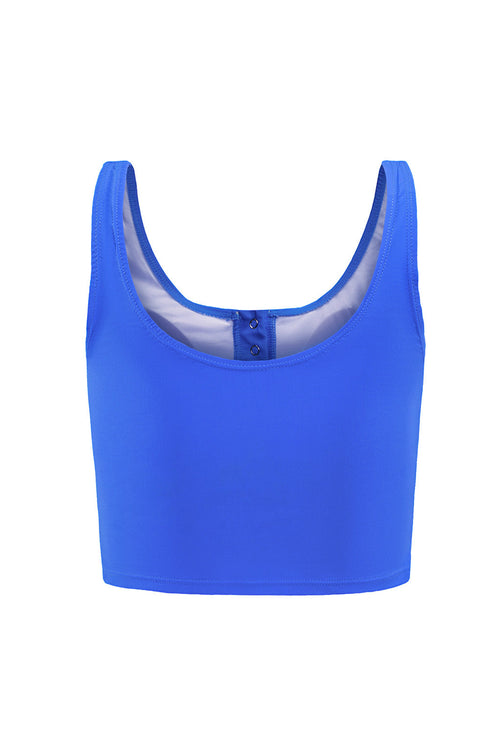 Snap Button Front Tank Style Swim Top
