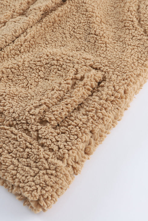 Snap Button Pocketed Sherpa Vest Jacket