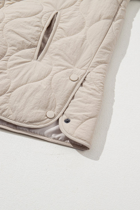 Snap Button Quilted Puffer Jacket
