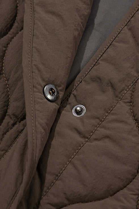 Snap Button Quilted Puffer Jacket