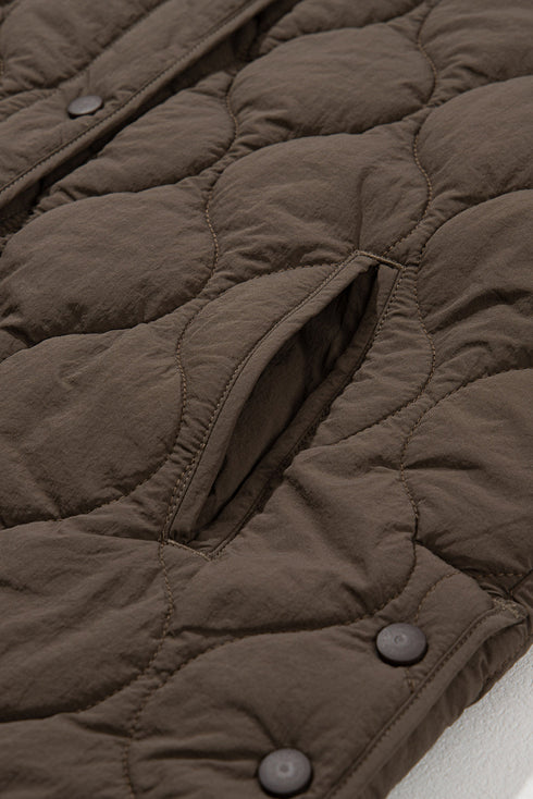 Snap Button Quilted Puffer Jacket