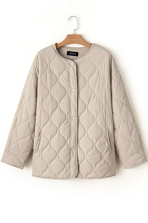 Snap Button Quilted Puffer Jacket