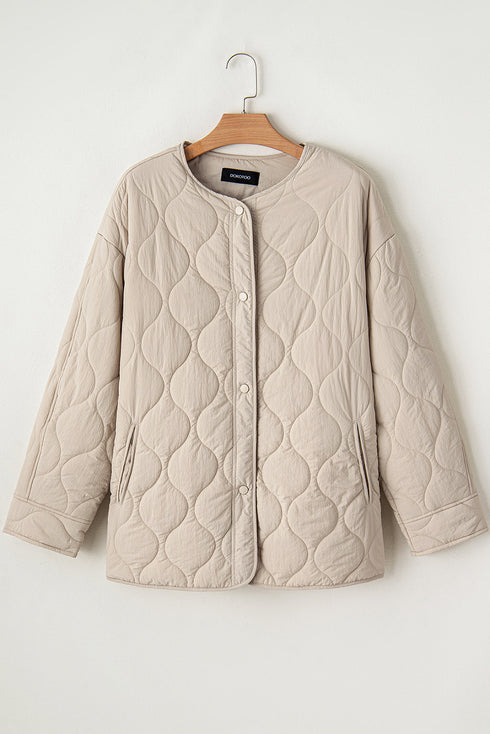 Snap Button Quilted Puffer Jacket