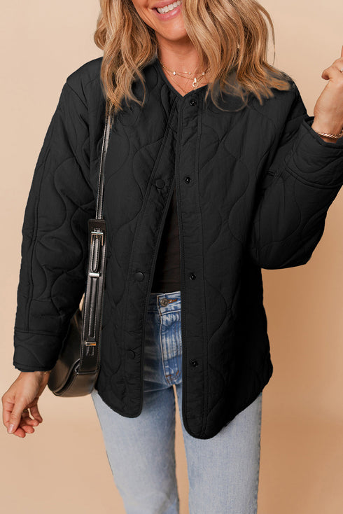 Snap Button Quilted Puffer Jacket