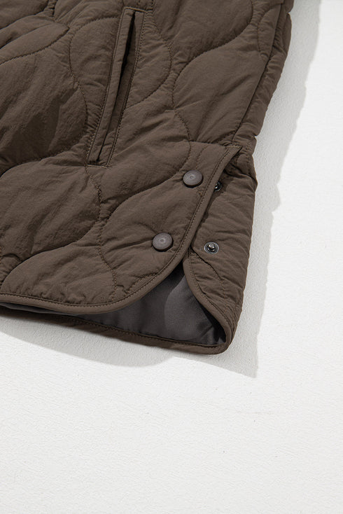 Snap Button Quilted Puffer Jacket