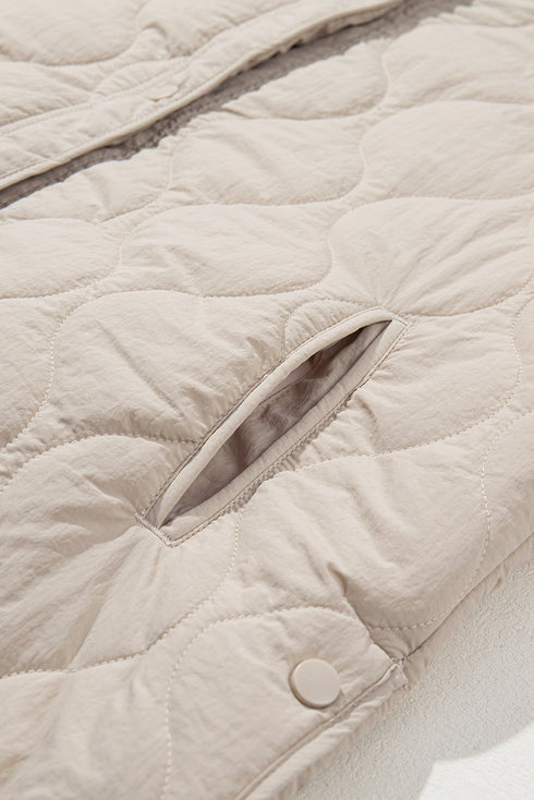 Snap Button Quilted Puffer Jacket