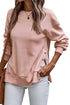Snap Buttons Side Splits Pullover Sweatshirt