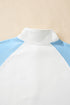Snap Placket Raglan Sleeve Collared Pullover Sweatshirt