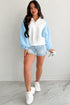 Snap Placket Raglan Sleeve Collared Pullover Sweatshirt