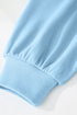 Snap Placket Raglan Sleeve Collared Pullover Sweatshirt