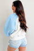 Snap Placket Raglan Sleeve Collared Pullover Sweatshirt
