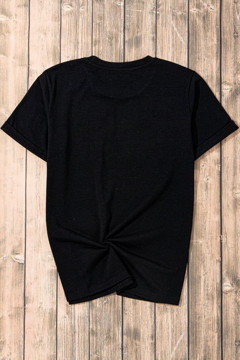 So Very Thankful Heart Print Crewneck Graphic Tee