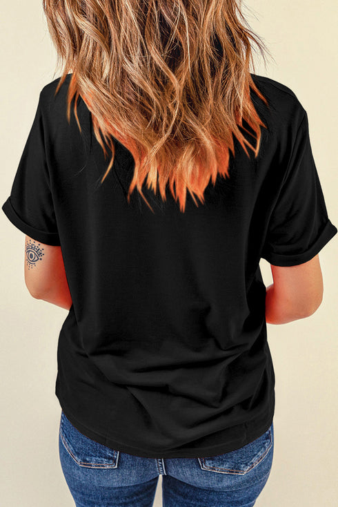 So Very Thankful Heart Print Crewneck Graphic Tee