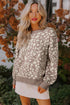 Soft Abstract Print Crew Neck Pullover Sweater