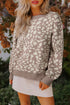 Soft Abstract Print Crew Neck Pullover Sweater