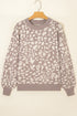 Soft Abstract Print Crew Neck Pullover Sweater