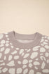 Soft Abstract Print Crew Neck Pullover Sweater