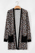 Soft Animal Print Open Front Pocketed Cardigan