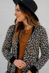 Soft Animal Print Open Front Pocketed Cardigan