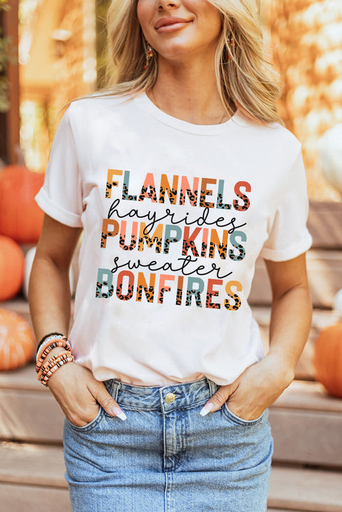 Soft Blend Crew Neck Text Print Graphic Tee