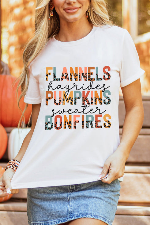 Soft Blend Crew Neck Text Print Graphic Tee