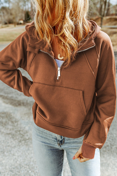 Soft Blend Quarter Zip Relaxed Fit Hoodie