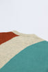 Soft Brushed Knit Diagonal Block Pullover Sweater