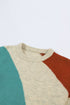 Soft Brushed Knit Diagonal Block Pullover Sweater