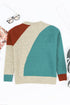 Soft Brushed Knit Diagonal Block Pullover Sweater