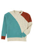 Soft Brushed Knit Diagonal Block Pullover Sweater