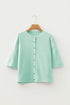 Soft Brushed Knit Elbow Sleeve Button Front Cardigan