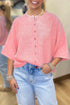 Soft Brushed Knit Elbow Sleeve Button Front Cardigan