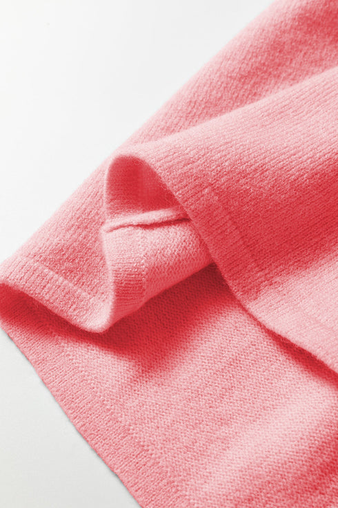 Soft Brushed Knit Elbow Sleeve Button Front Cardigan