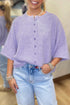 Soft Brushed Knit Elbow Sleeve Button Front Cardigan