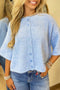 Soft Brushed Knit Elbow Sleeve Button Front Cardigan