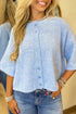 Soft Brushed Knit Elbow Sleeve Button Front Cardigan